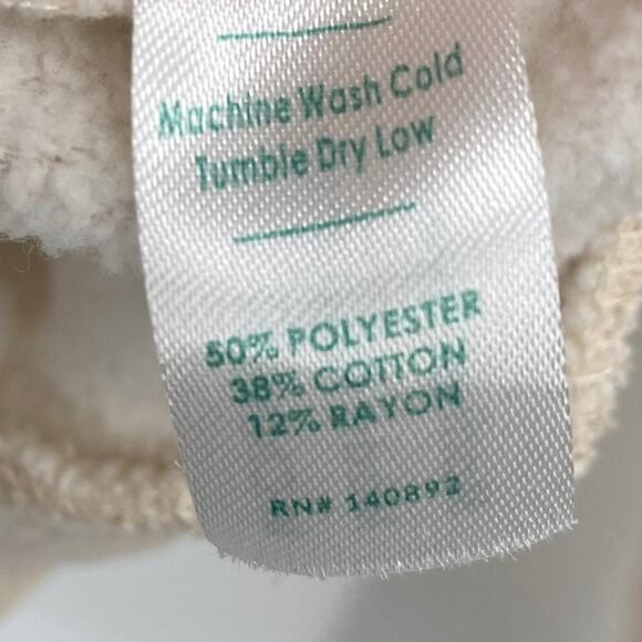 Marine Layer Anytime Crew Neck Ringer Sweatshirt Oatmeal Cream Maroon Womens XS - Picture 7 of 8